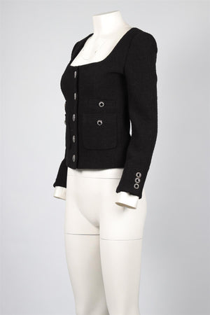 ALESSANDRA RICH BLACK WOOL JACKET IT 40 UK 8