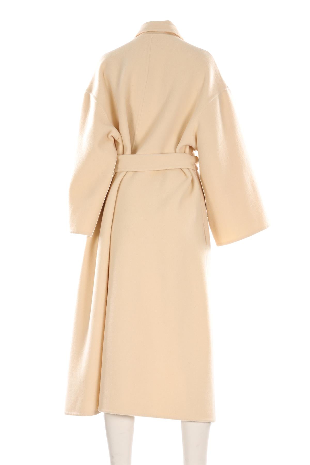 KHAITE CREAM WOOL COAT XSMALL/SMALL
