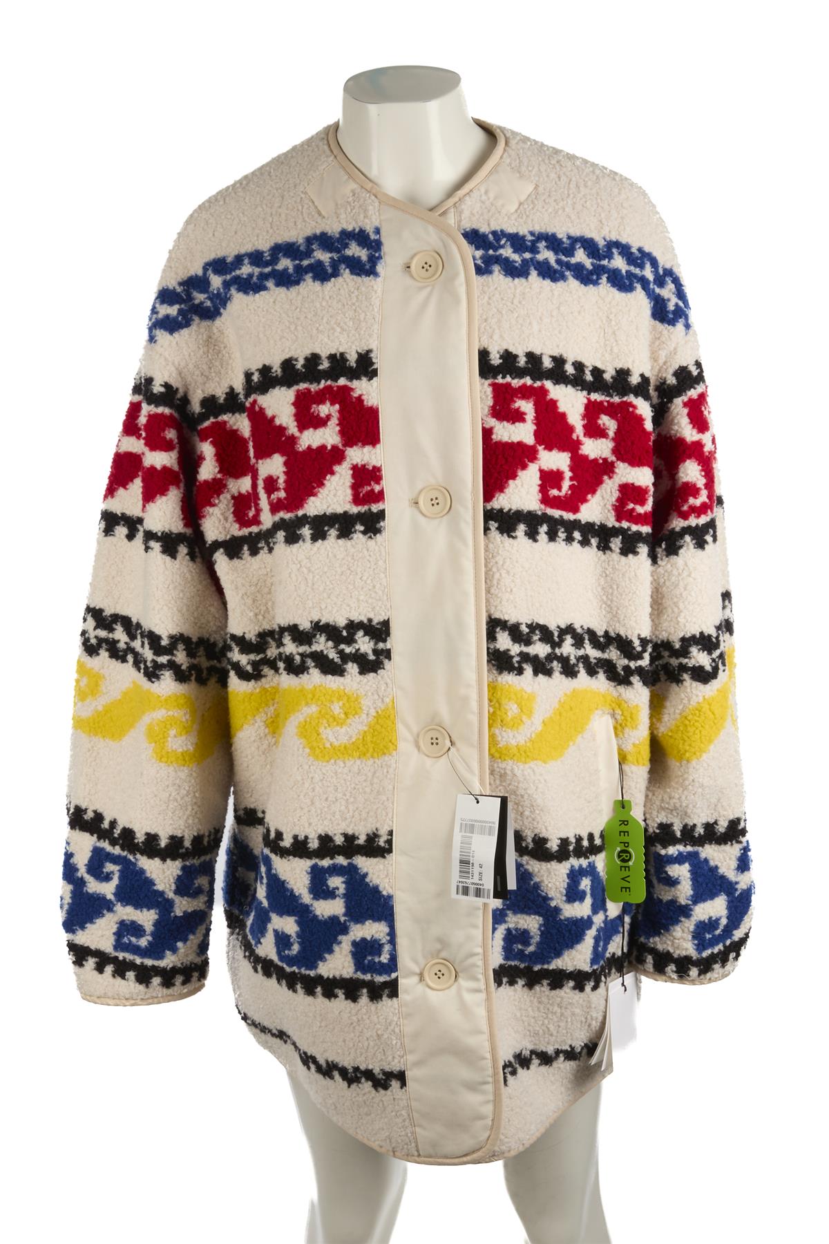 ISABEL MARANT ÉTOILE ECRU FLEECE COAT FR 42 UK 14