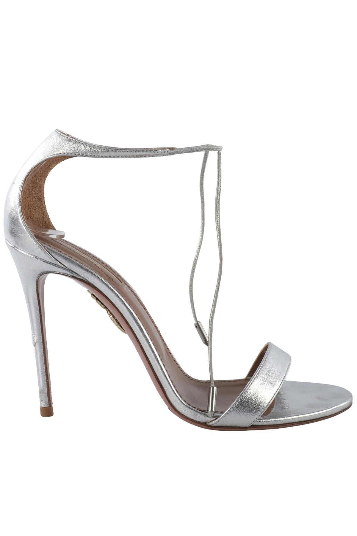 SILVER LEATHER SANDALS