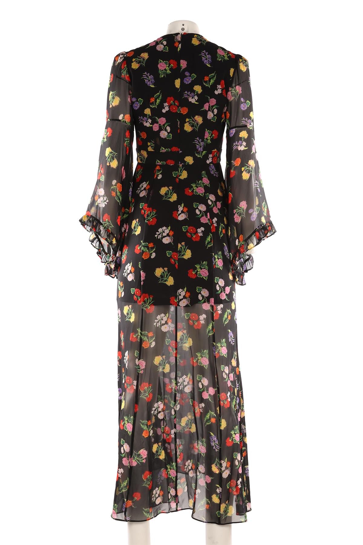 SALONI BLACK SILK MAXI DRESS UK 8