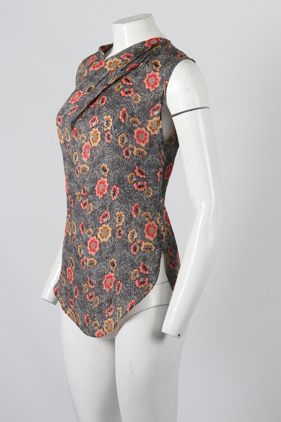 ISABEL MARANT FLORAL PRINT SILK BLEND TOP FR 38 UK 10