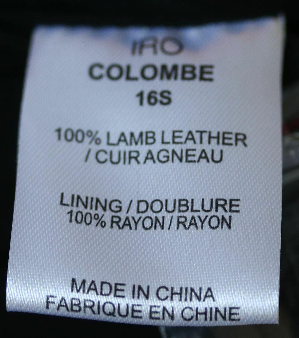 IRO COLOMBE LEATHER BOMBER JACKET FR 40 UK 12