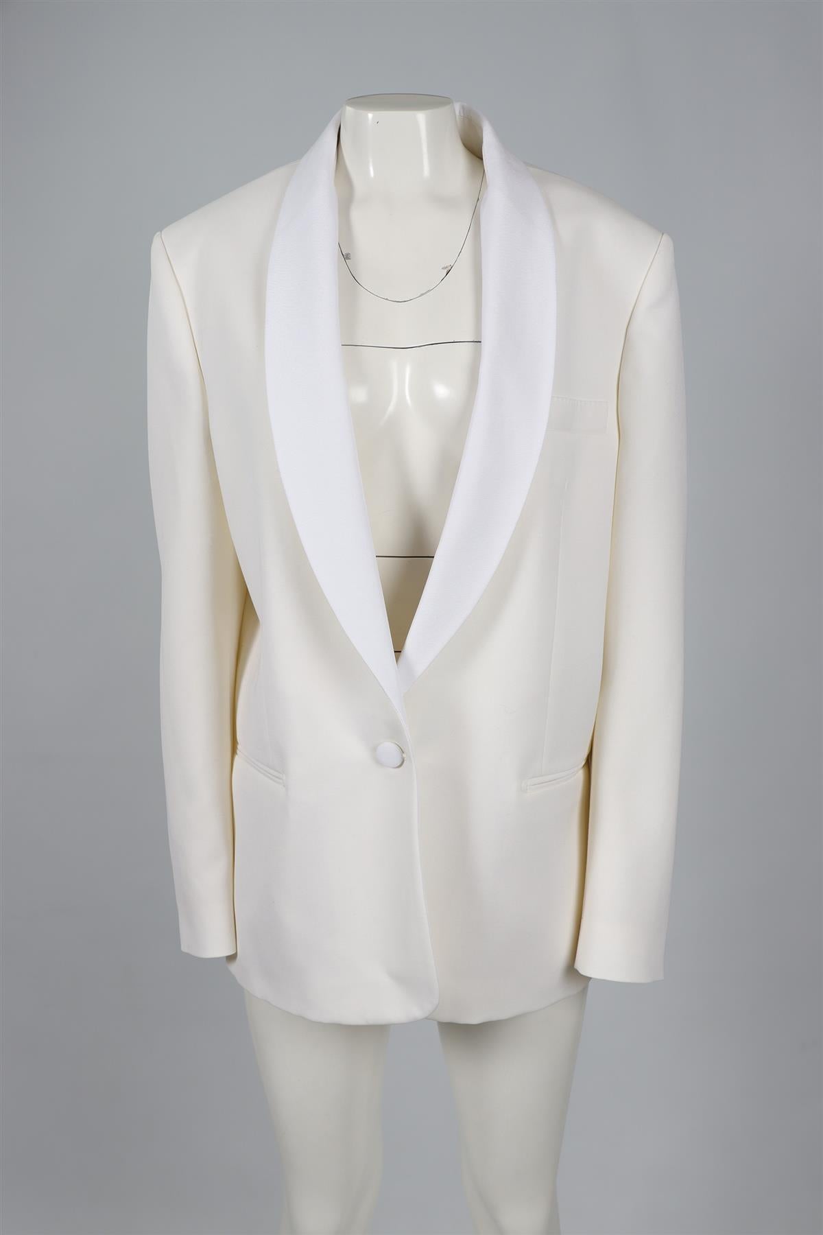 STELLA MCCARTNEY IVORY WOOL BLAZER IT 44 UK 12