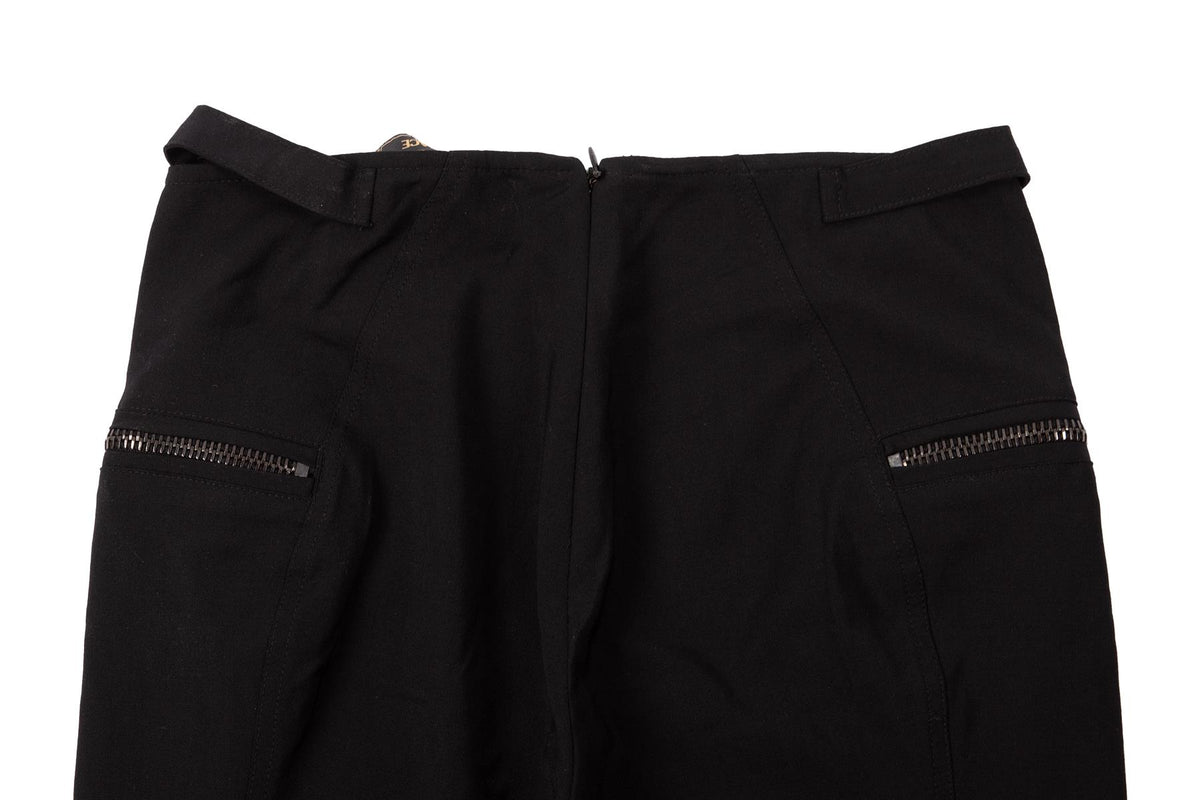 VERSACE BLACK VINTAGE COTTON STRAIGHT LEG PANTS IT 38 UK 6