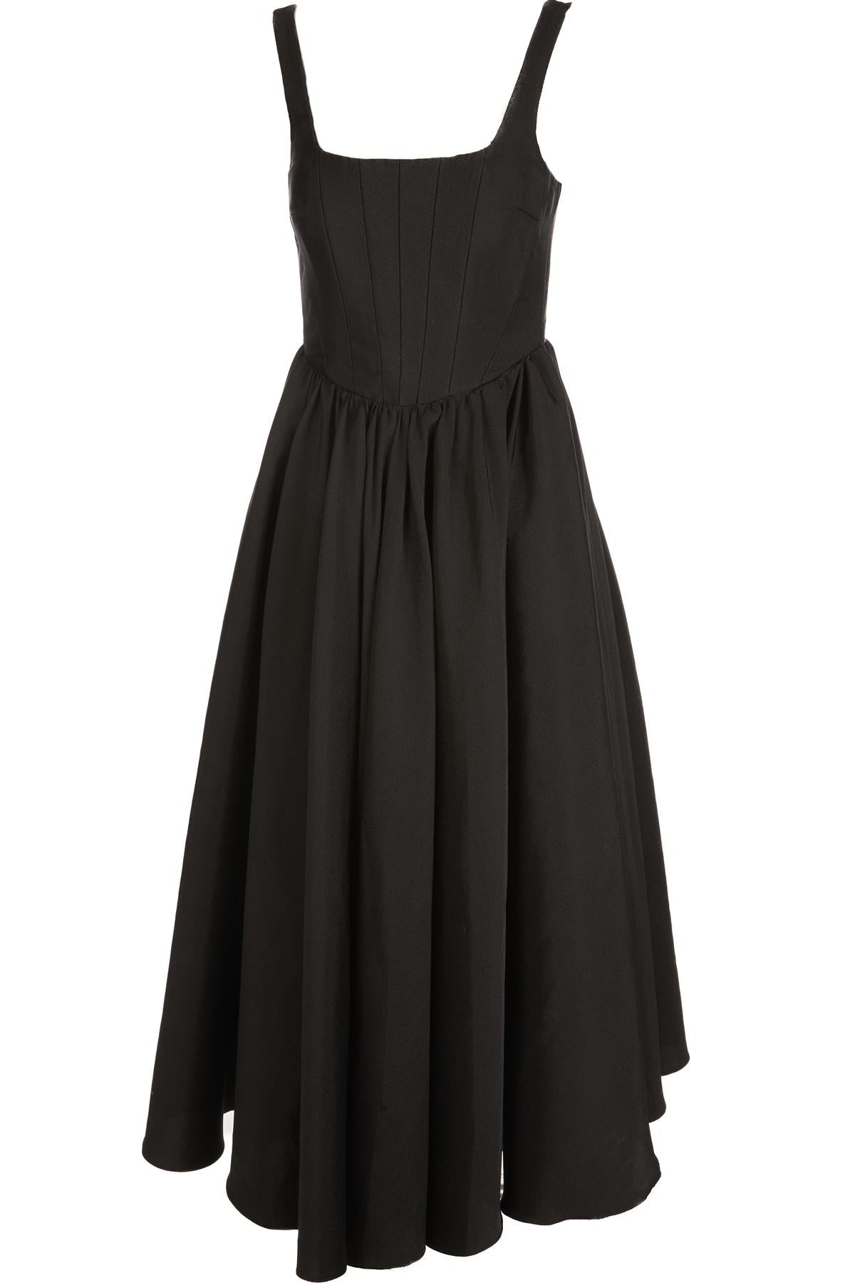 THE NEW ARRIVALS ILKYAZ OZEL BLACK WOVEN MAXI DRESS FR 36 UK 8