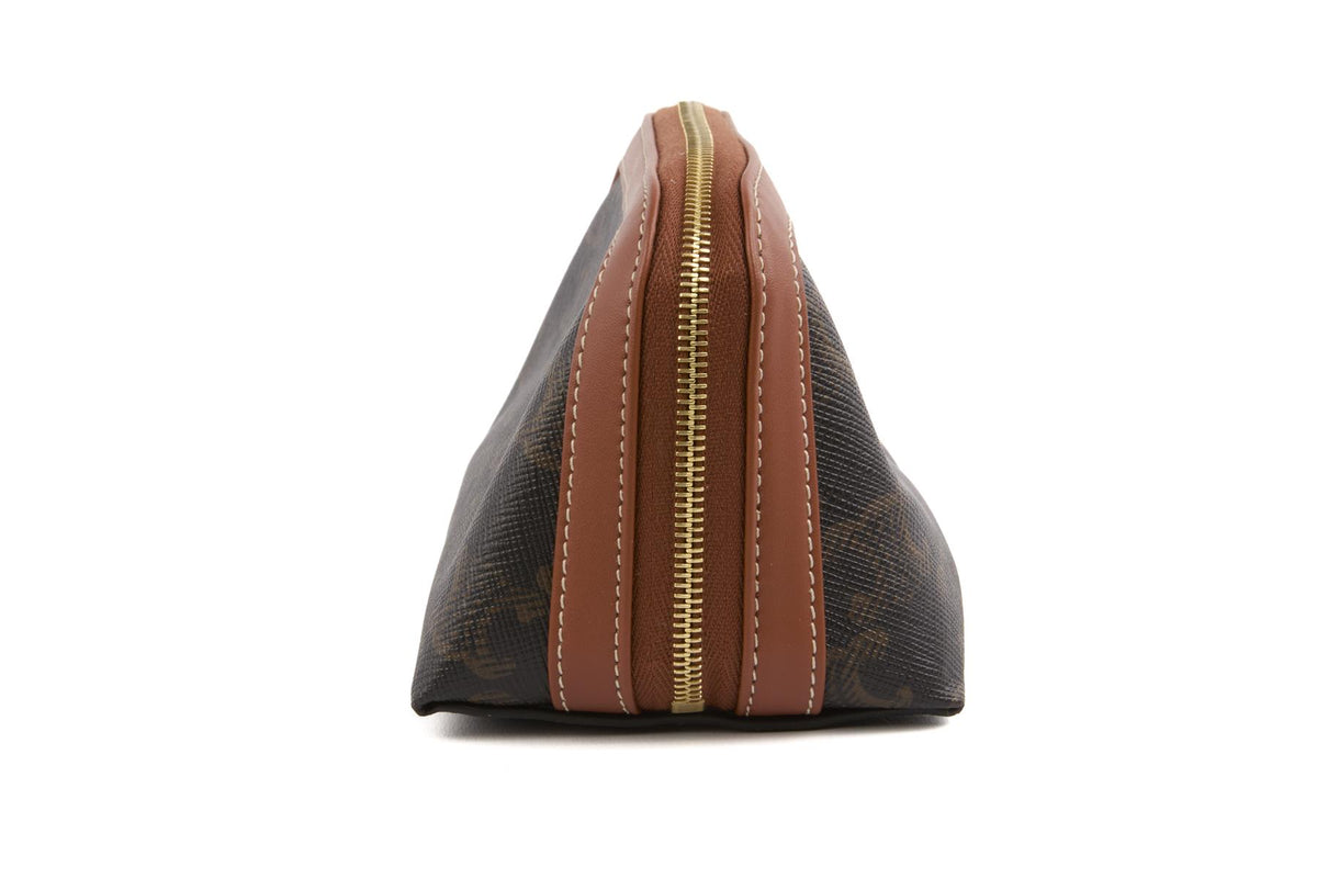 CELINE BROWN SMALL TRIOMPHE CANVAS POUCH