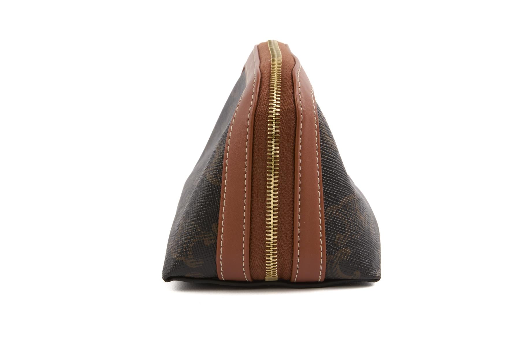 CELINE BROWN SMALL TRIOMPHE CANVAS POUCH