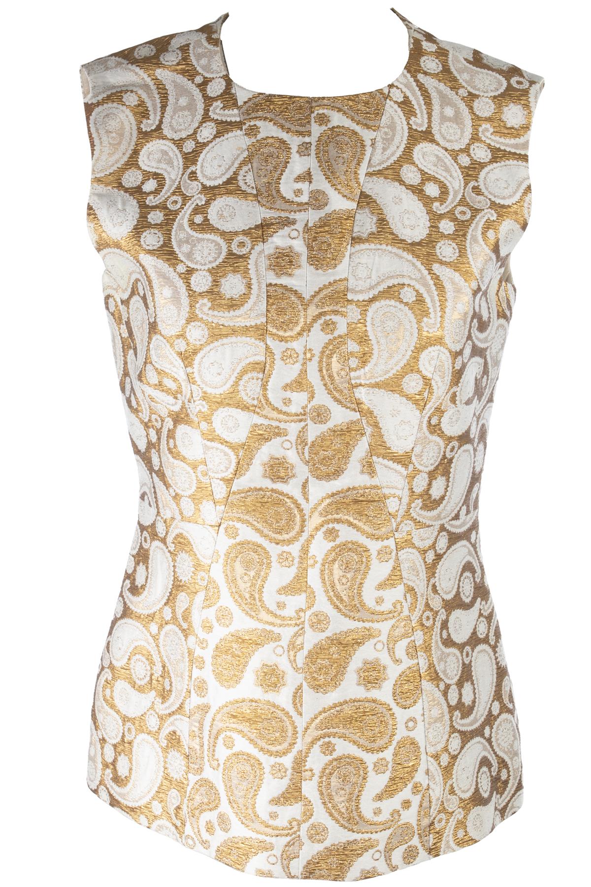 STELLA MCCARTNEY GOLD COTTON TOP IT 42 UK 10