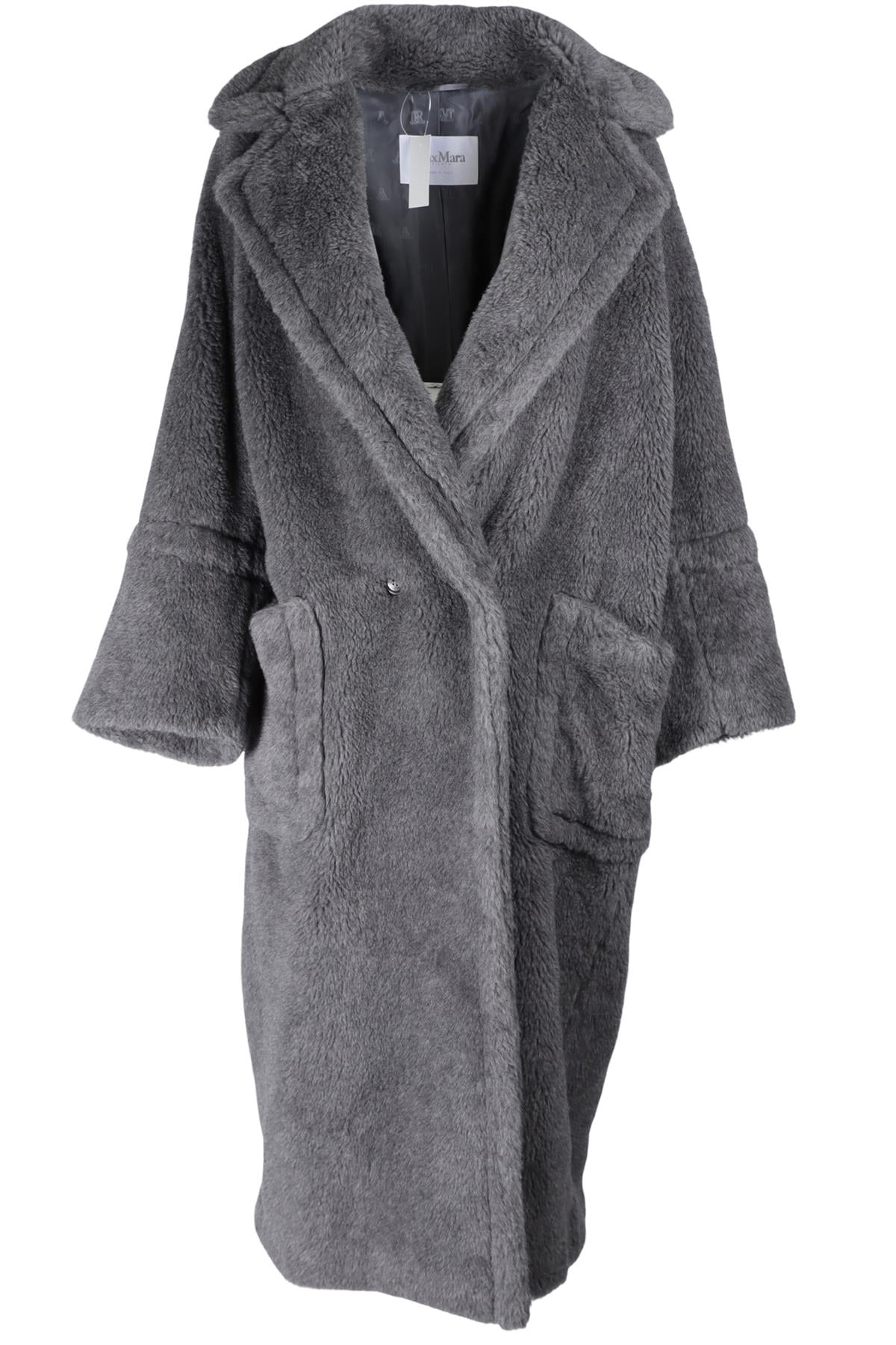 MAX MARA GREY KADIAK WOOL TEDDY COAT XSMALL