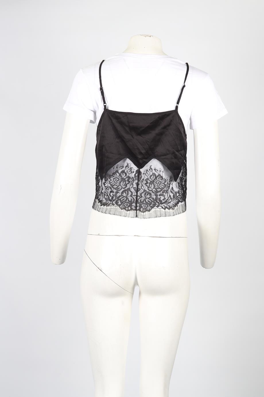 MICHELLE MASON LACE AND COTTON T-SHIRT SMALL