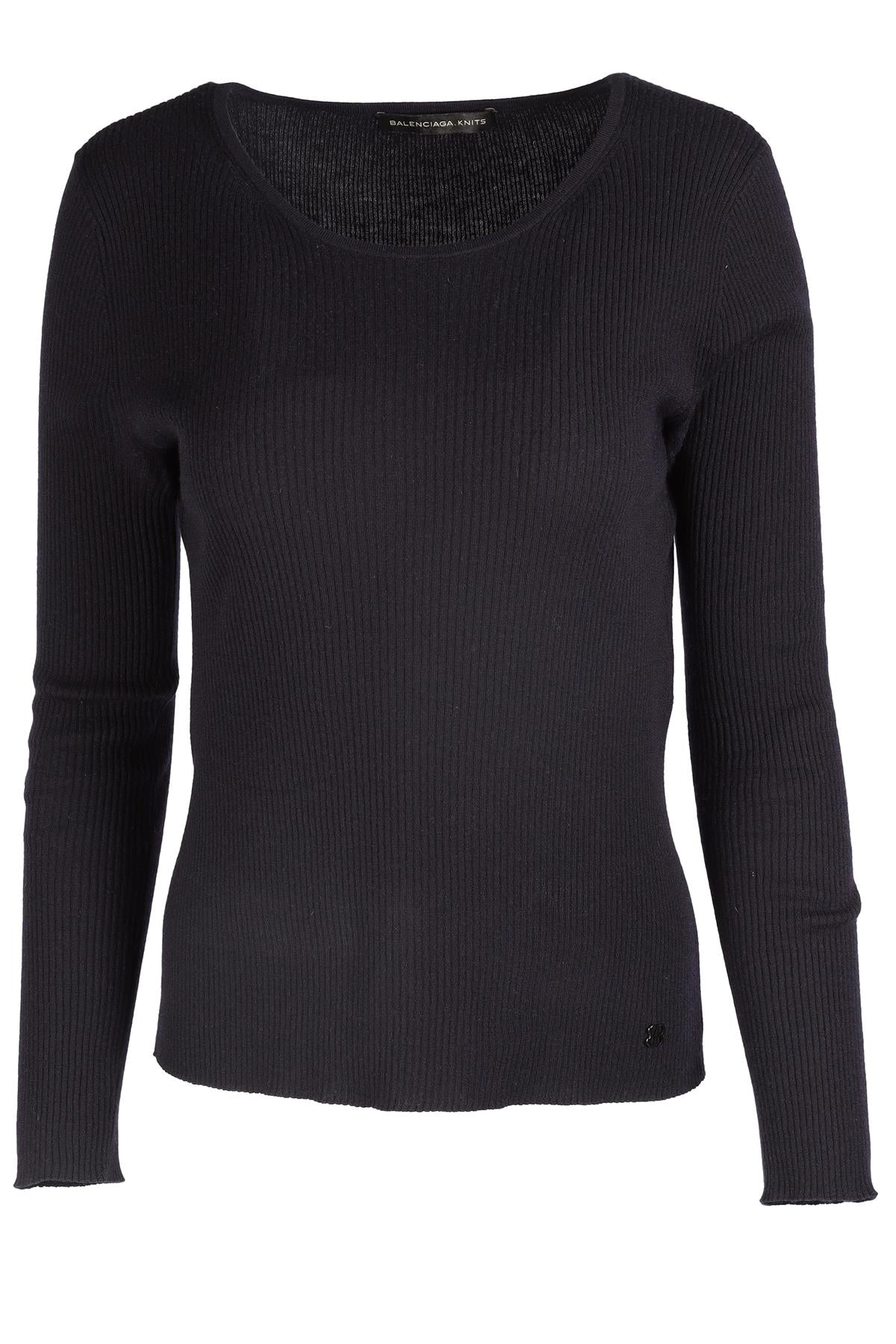 BALENCIAGA NAVY CASHMERE TOP FR 40 UK 12