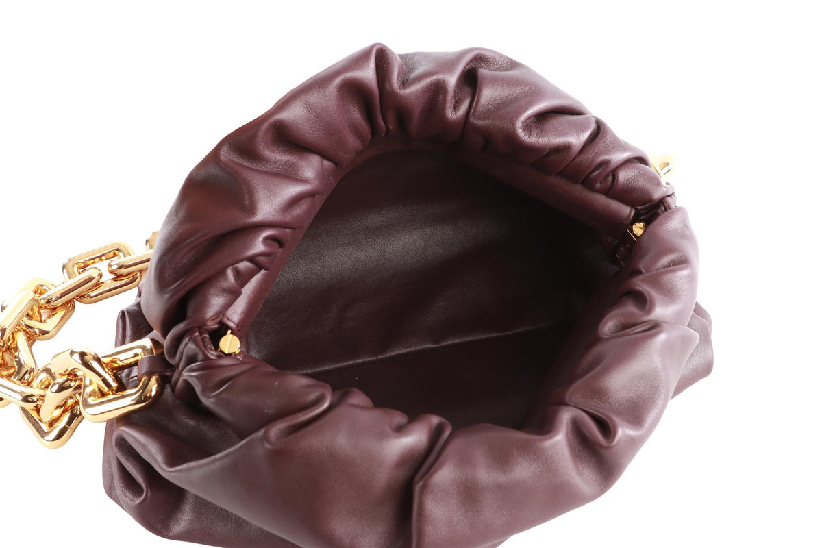 PURPLE THE CHAIN POUCH LEATHER SHOULDER BAG