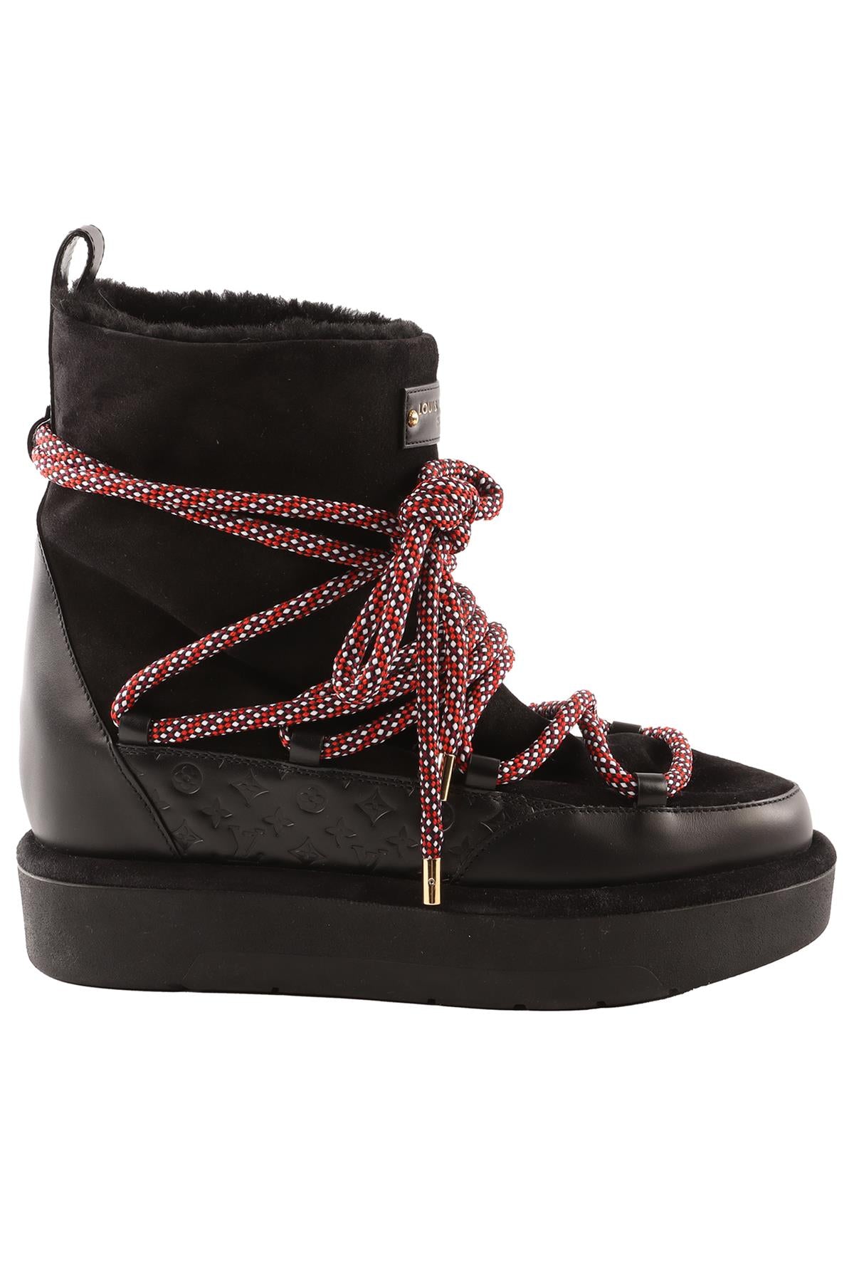 LOUIS VUITTON BLACK ASPEN MONOGRAM SUEDE ANKLE BOOTS  EU 39 UK 6 US 9