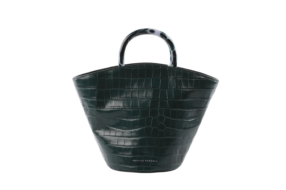 GREEN LEATHER TOTE BAG