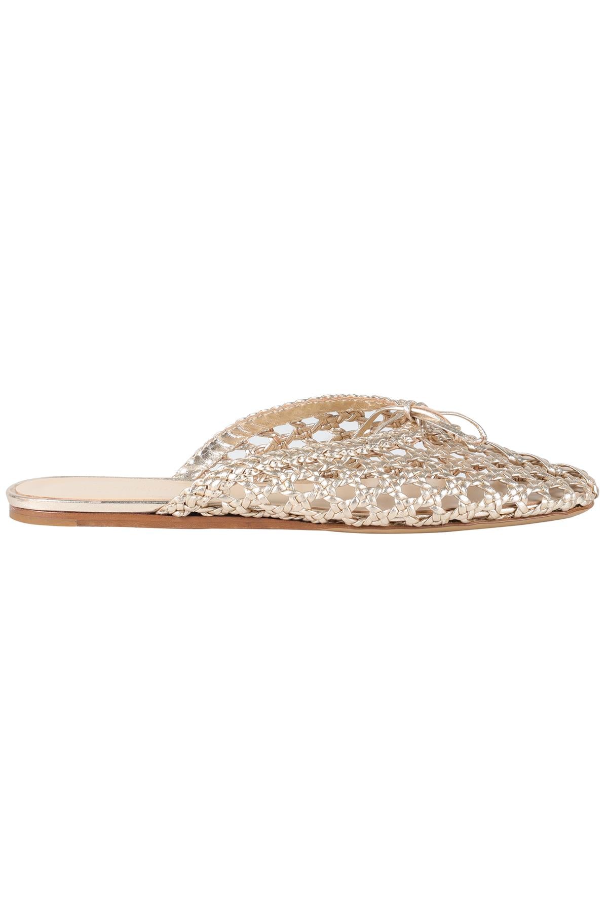 LE MONDE BERYL GOLD LEATHER MULES EU 38 UK 5 US 8
