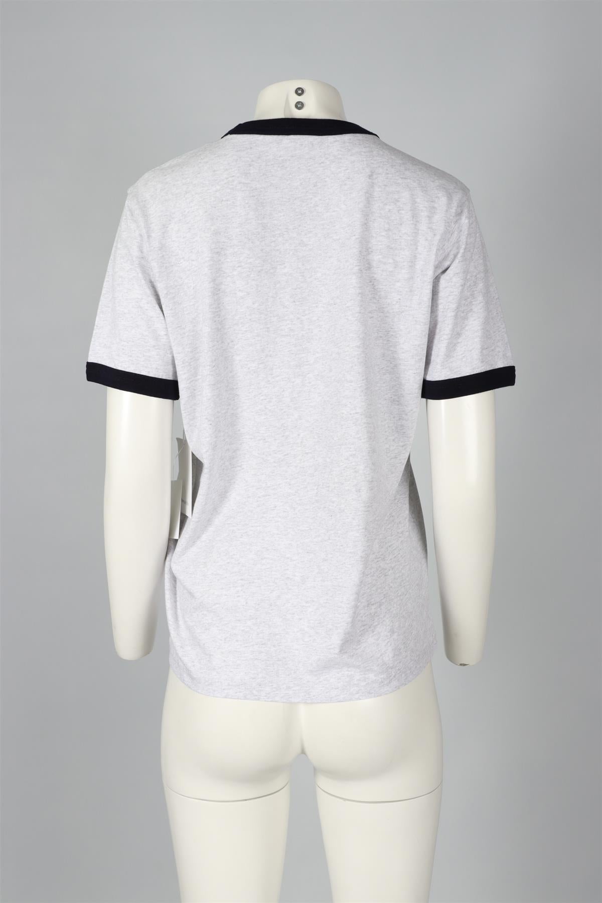 SPORTY & RICH GREY COTTON T-SHIRT