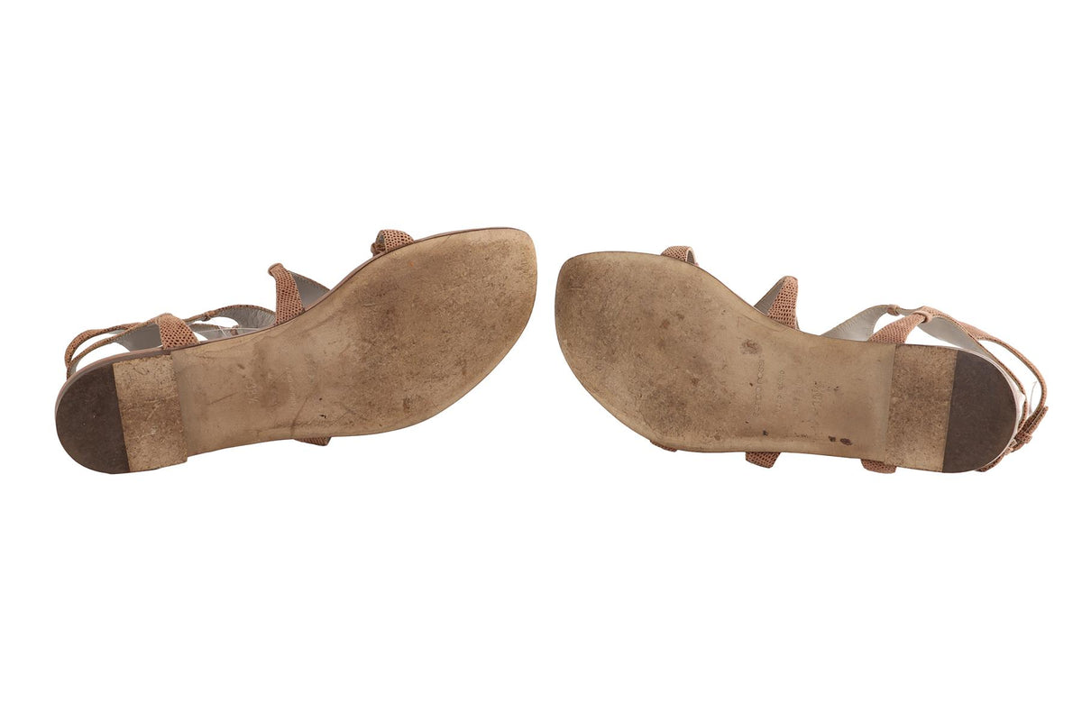 SERGIO ROSSI TAUPE SUEDE SANDALS EU 38.5 UK 5.5 US 8.5
