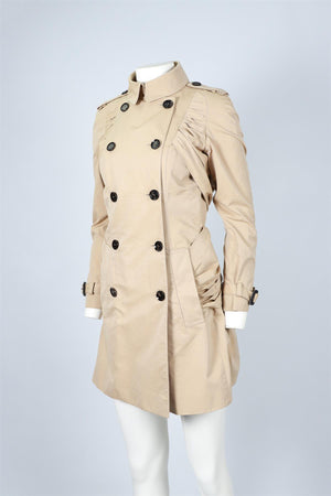 BURBERRY PRORSUM BEIGE COTTON TRENCH COAT IT 40 UK 8