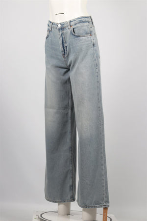 REFORMATION BLUE HIGH RISE WIDE LEG JEANS W28 UK 10