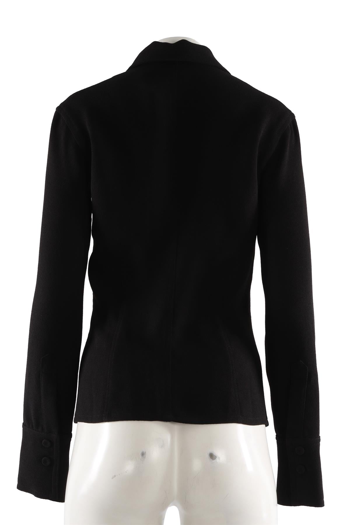 NANUSHKA BLACK CREPE SHIRT SMALL