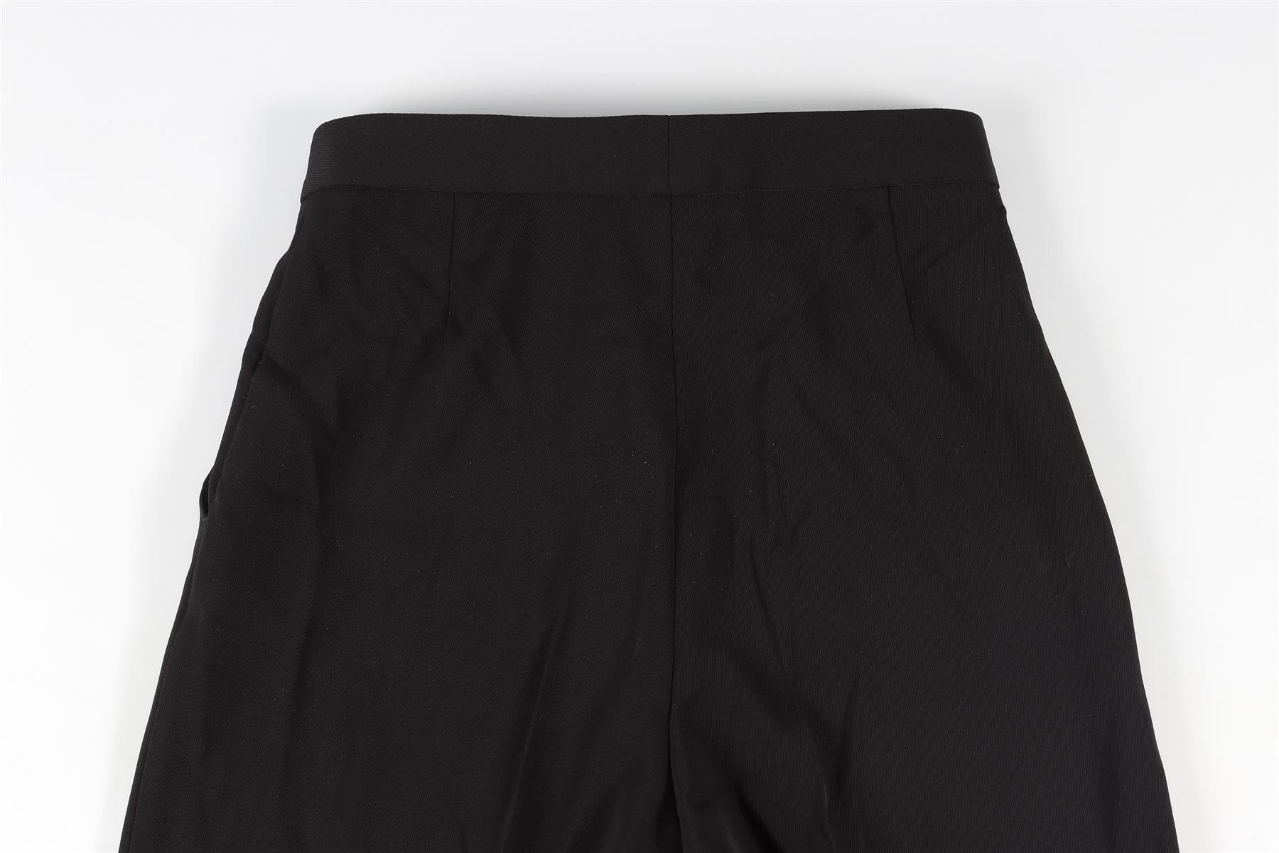 STELLA MCCARTNEY BLACK WOOL WIDE LEG TROUSERS IT 36 UK 4