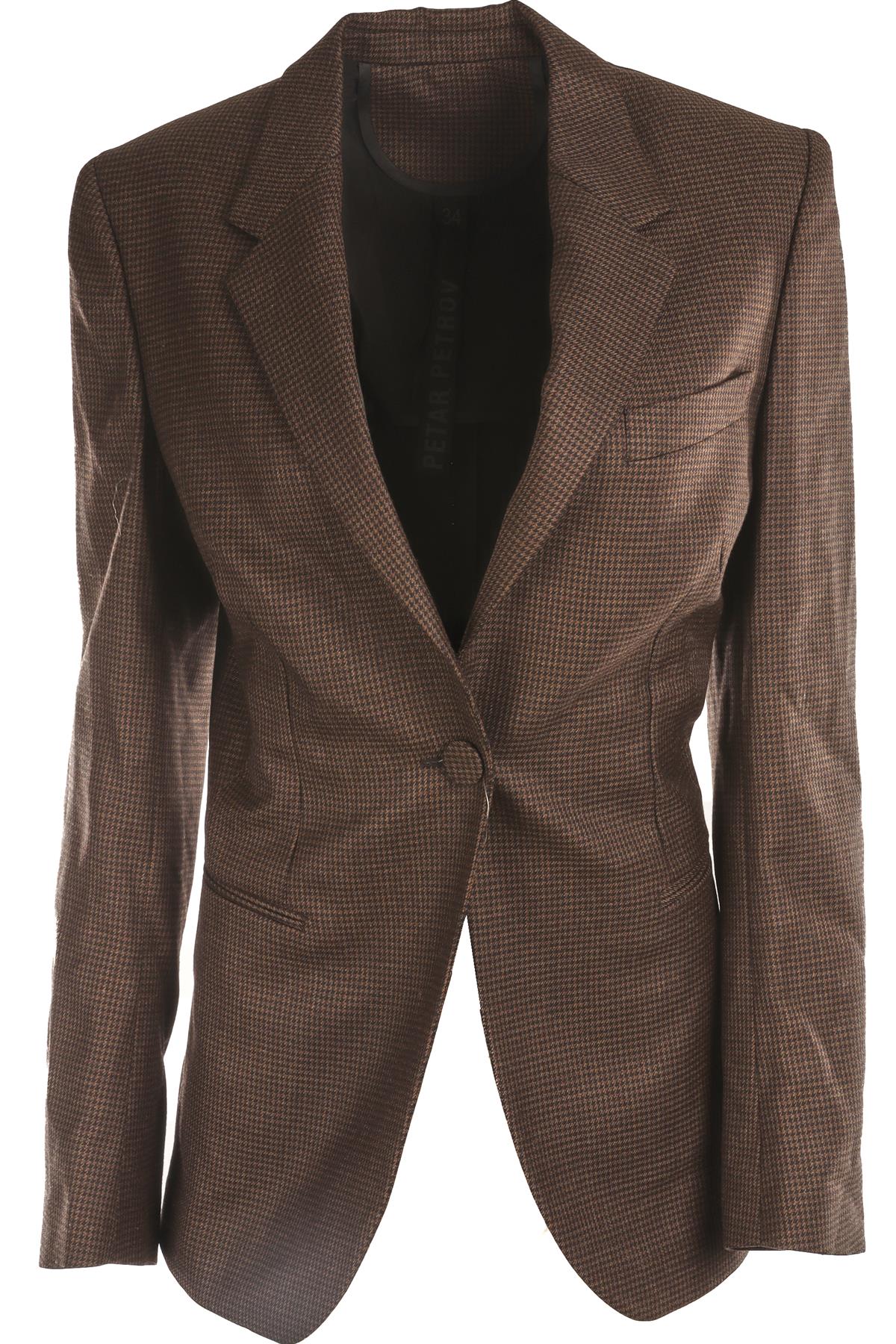 PETAR PETROV BROWN WOOL BLAZER FR 34 UK 6