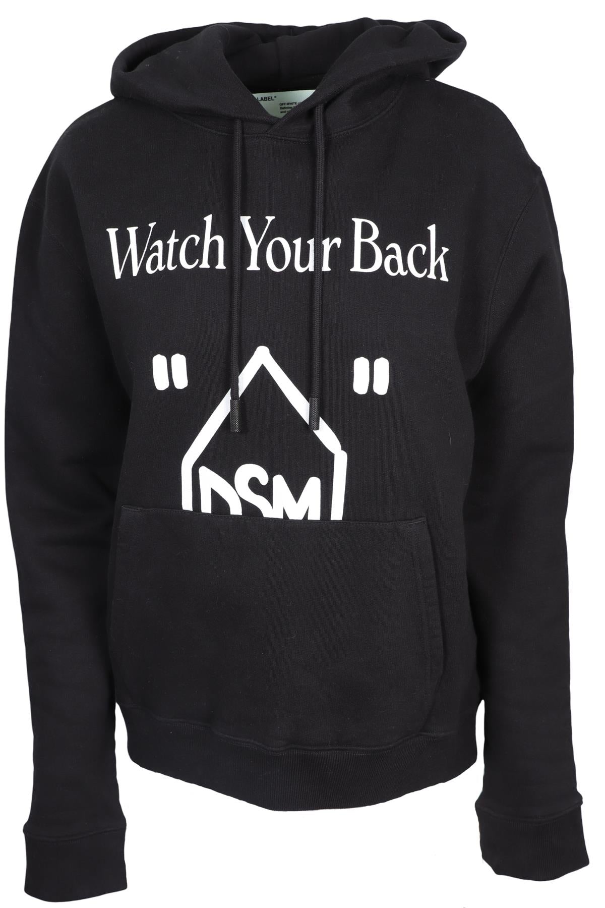 OFF-WHITE BLACK COTTON HOODIE MEDIUM
