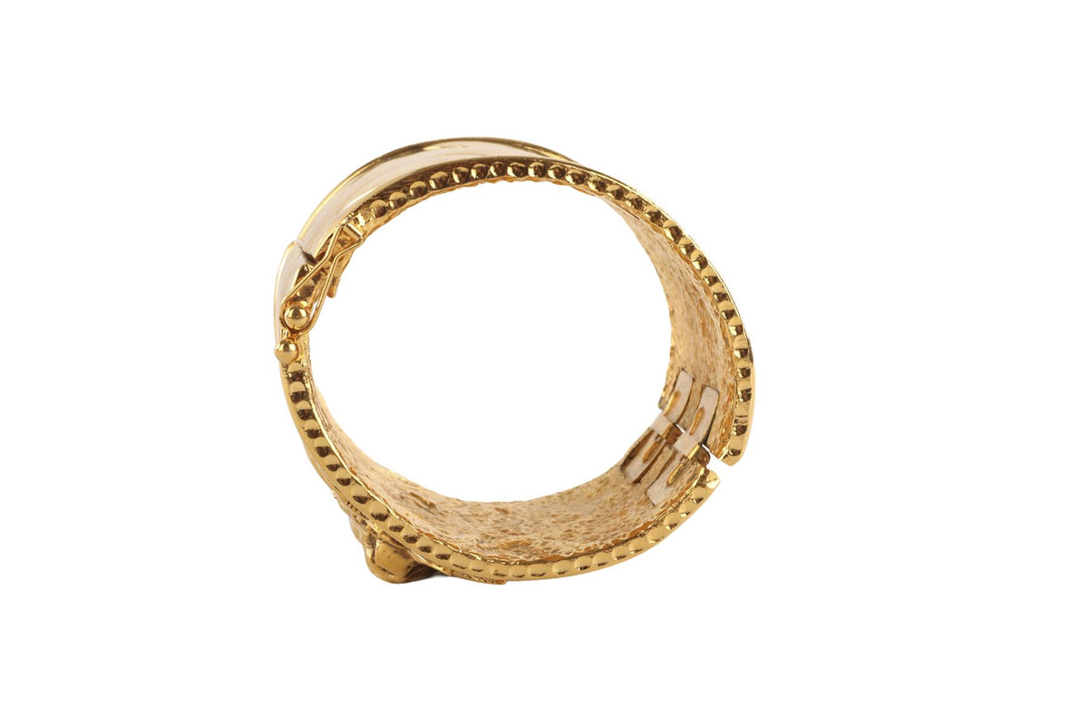 CHANEL GOLD 1990-1991 LION GOLD TONE CUFF