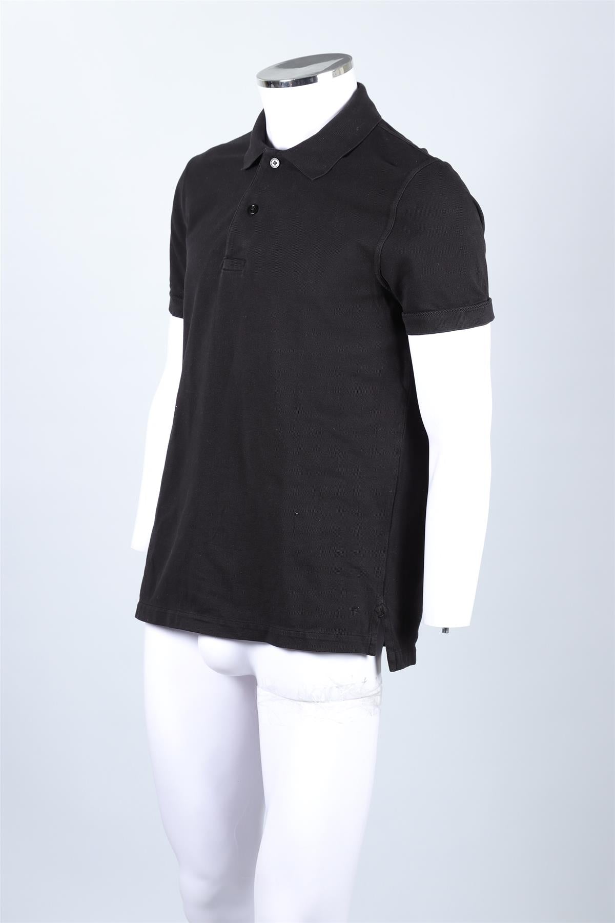 TOM FORD BLACK MEN'S COTTON POLO SHIRT IT 50 UK/US CHEST 40
