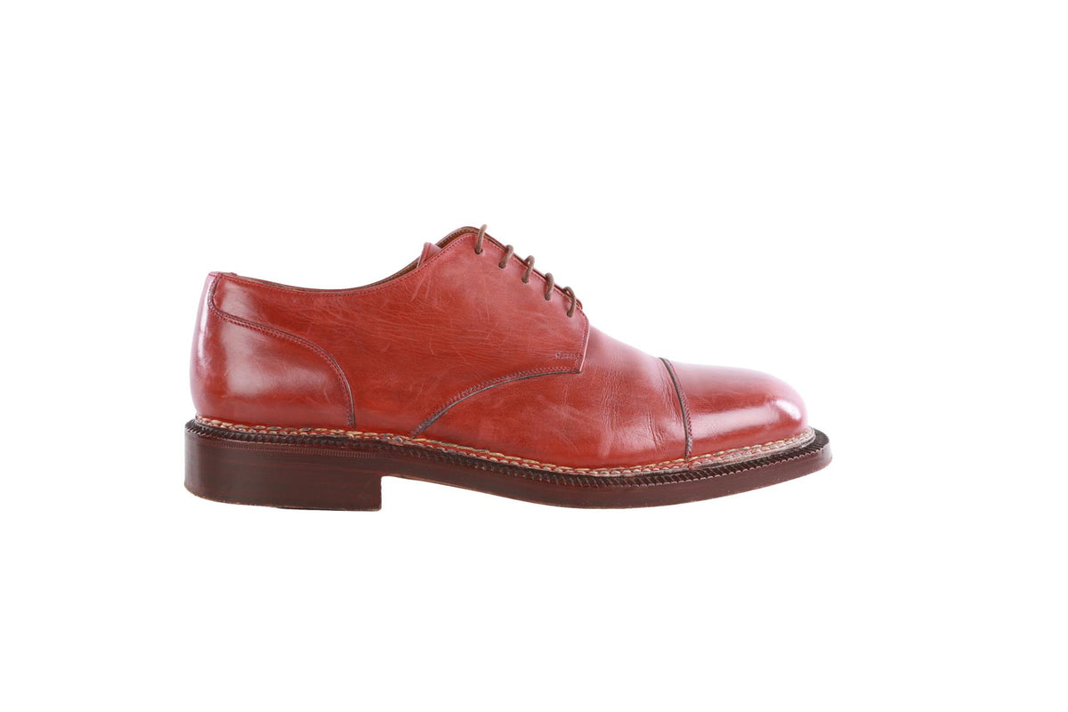 JIL SANDER RED MEN'S DERBY SHOES EU 42 UK 8 US 9