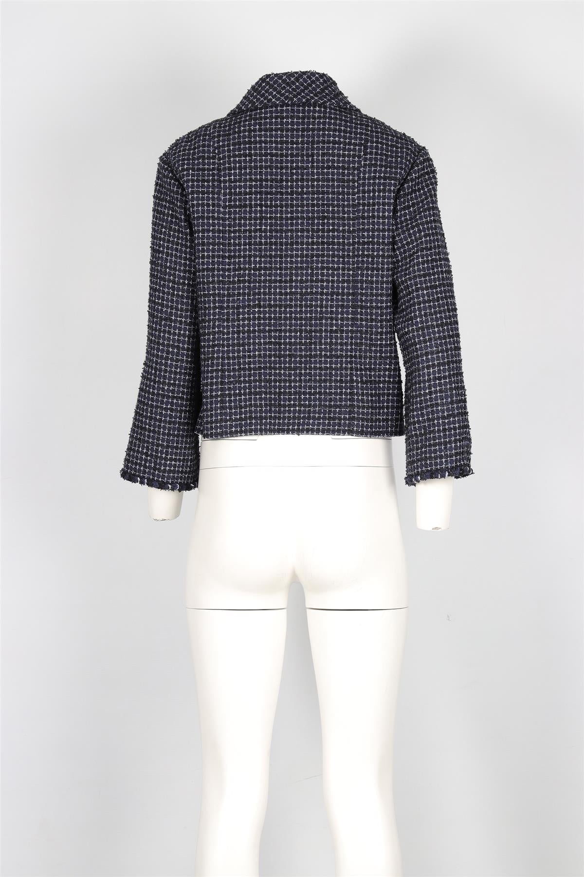 CHANEL NAVY 2010 WOOL JACKET FR 40 UK 12