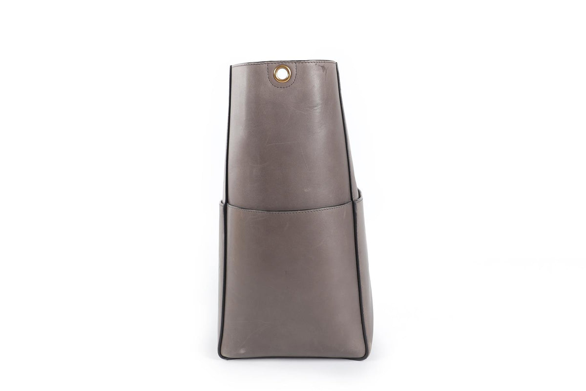 CELINE GREY SANGLE LEATHER SHOULDER BAG