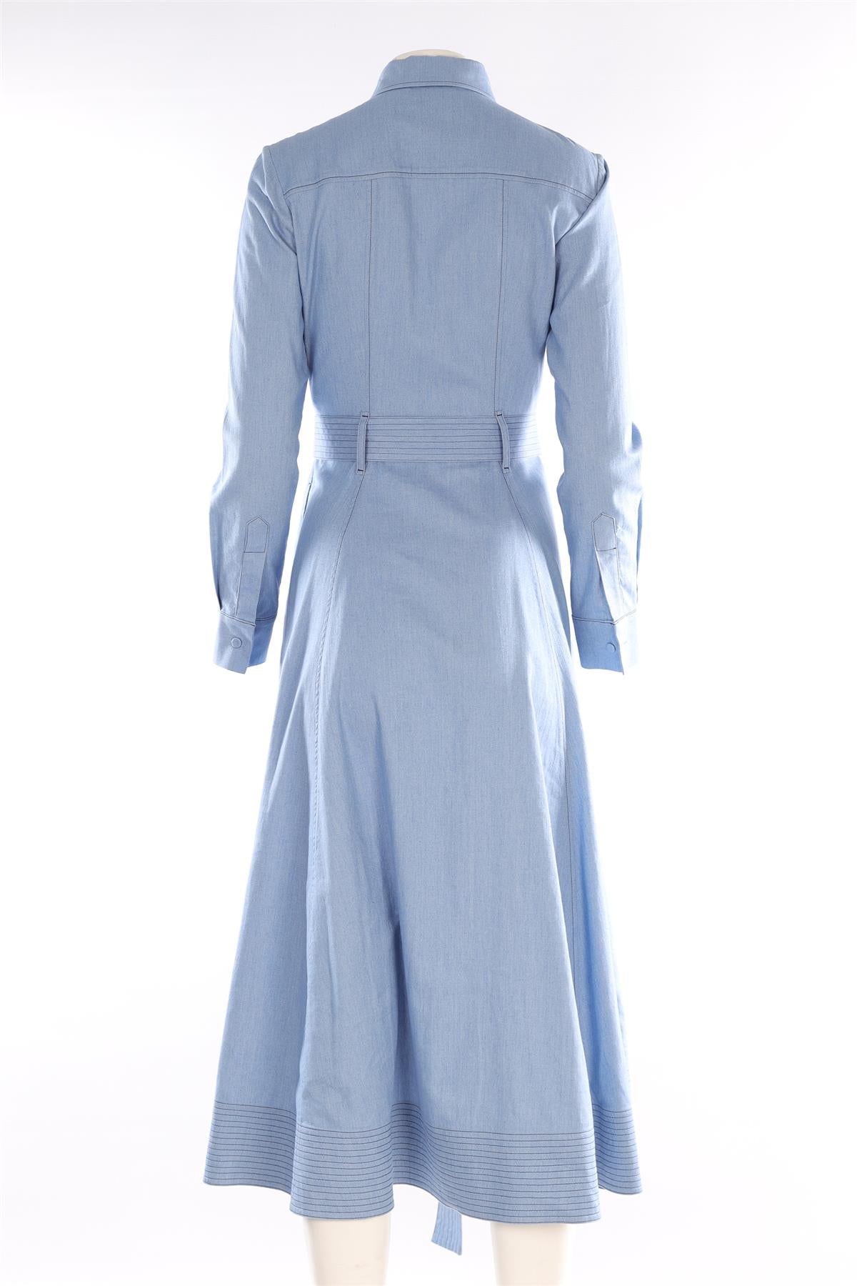 GABRIELA HEARST BLUE COTTON MAXI DRESS IT 38 UK 6