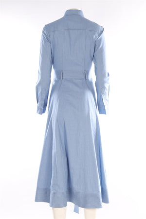 GABRIELA HEARST BLUE COTTON MAXI DRESS IT 38 UK 6