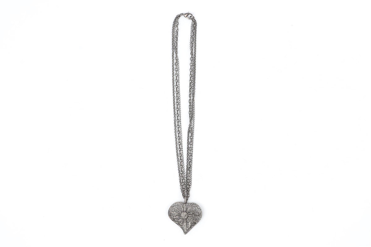 CHANEL GREY 2015 CC CHAIN NECKLACE