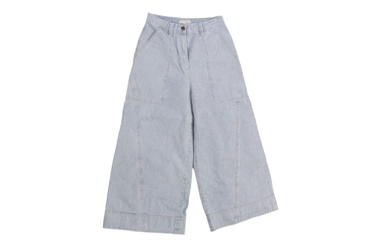 ULLA JOHNSON BLUE DENIM CULOTTES US 4 UK 8