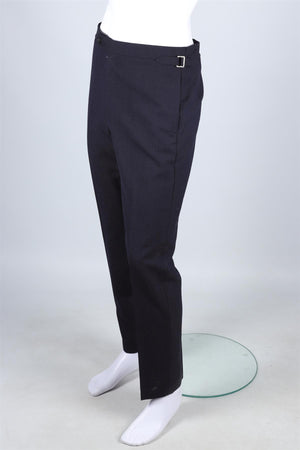 HUSBANDS NAVY MEN'S WOOL STRAIGHT LEG PANTS FR 40 UK/US WAIST 32
