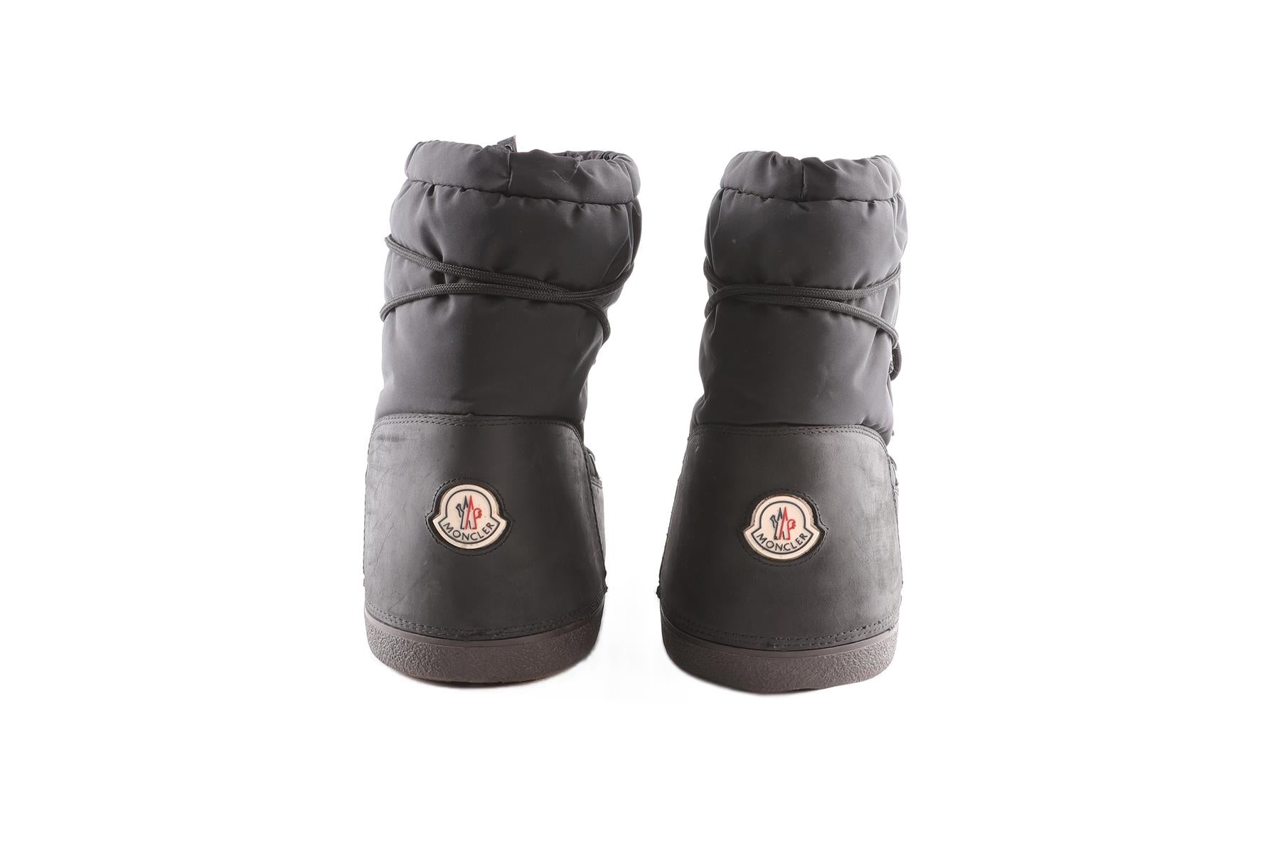 MONCLER + MOON BOOT BLACK SHELL SNOW BOOTS EU 42 UK 8 US 9