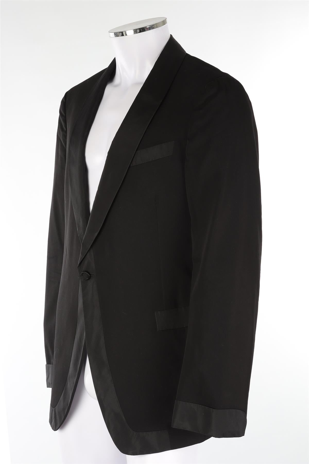 YVES SAINT LAURENT BLACK MEN'S SILK BLAZER IT 52 UK 42