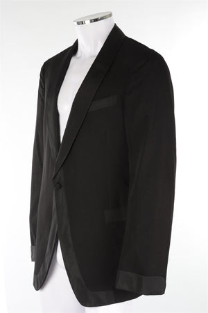YVES SAINT LAURENT BLACK MEN'S SILK BLAZER IT 52 UK 42