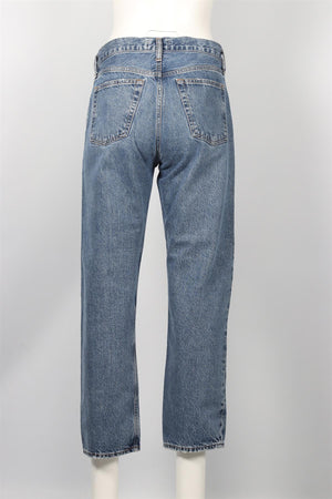 AGOLDE BLUE HIGH RISE STRAIGHT LEG JEANS W27 UK 8-10