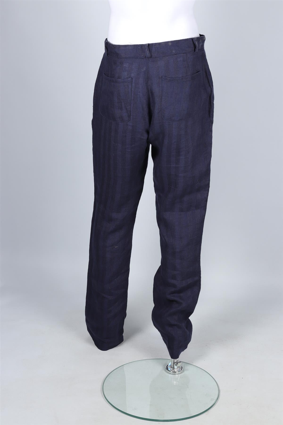OLIVER SPENCER NAVY MEN'S LINEN STRAIGHT LEG PANTS UK/US WAIST 30