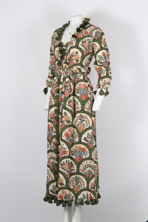RHODE BELTED PRINTED COTTON ROBE XSMALL