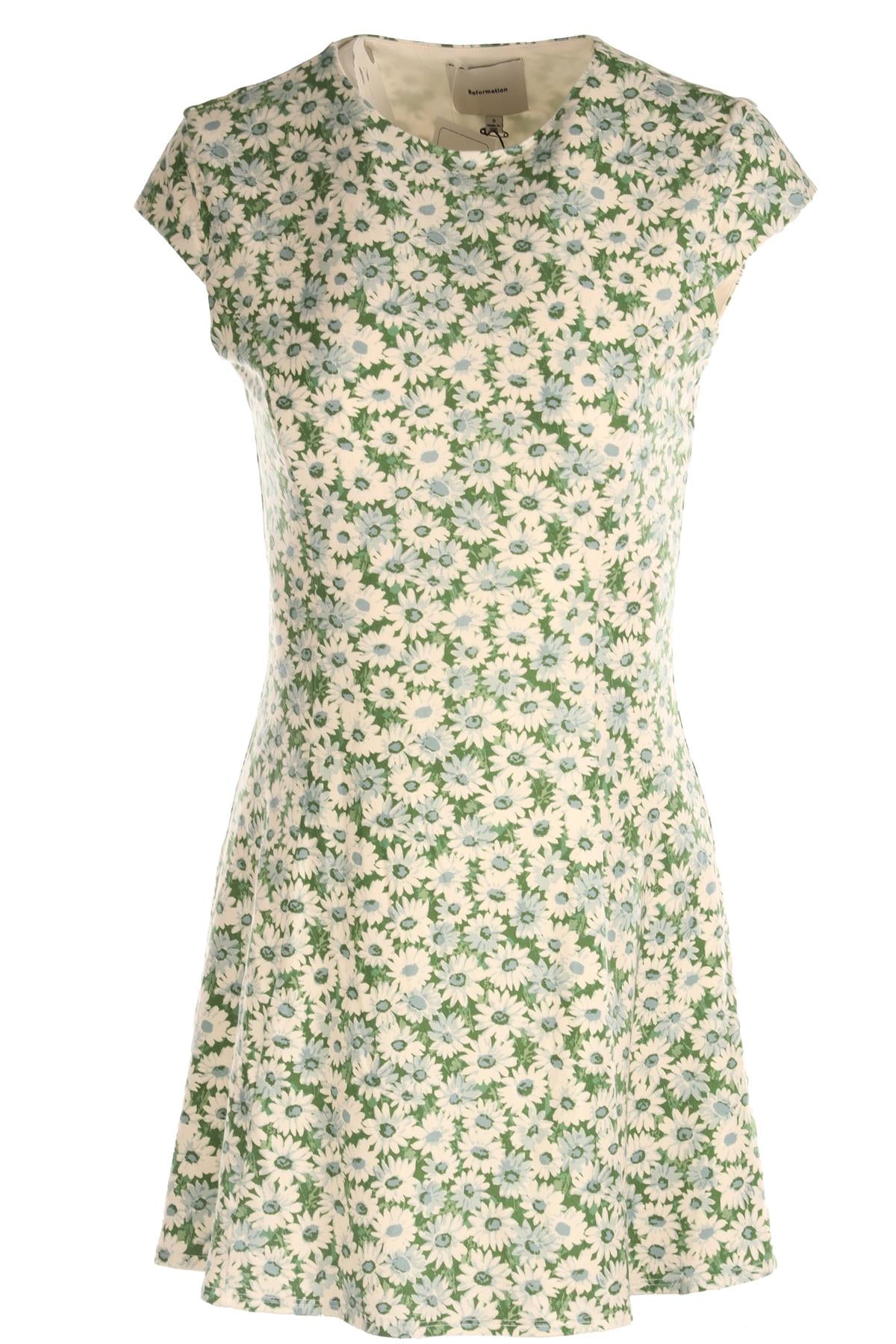 REFORMATION GREEN JERSEY MINI DRESS SMALL