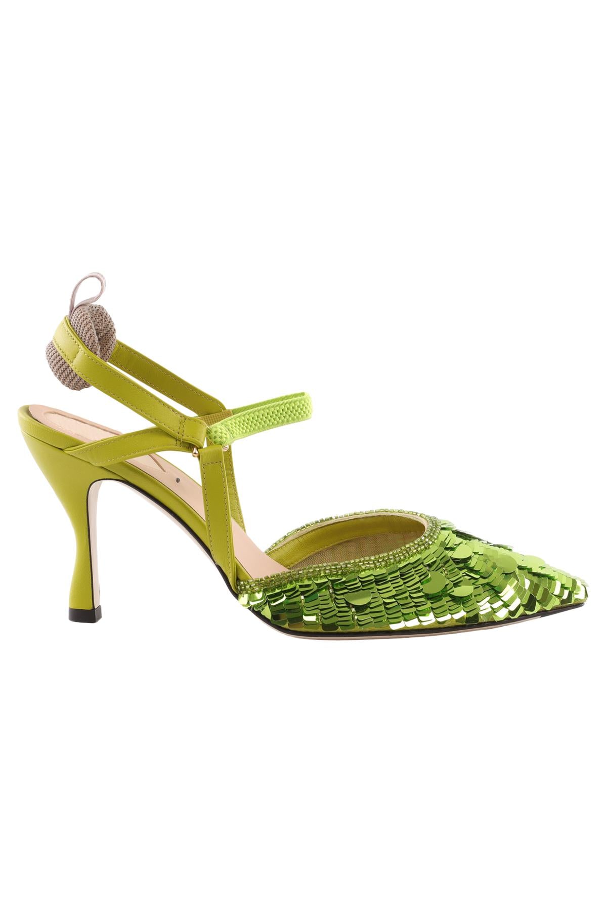 FENDI GREEN SEQUIN PUMPS EU 38 UK 5 US 8