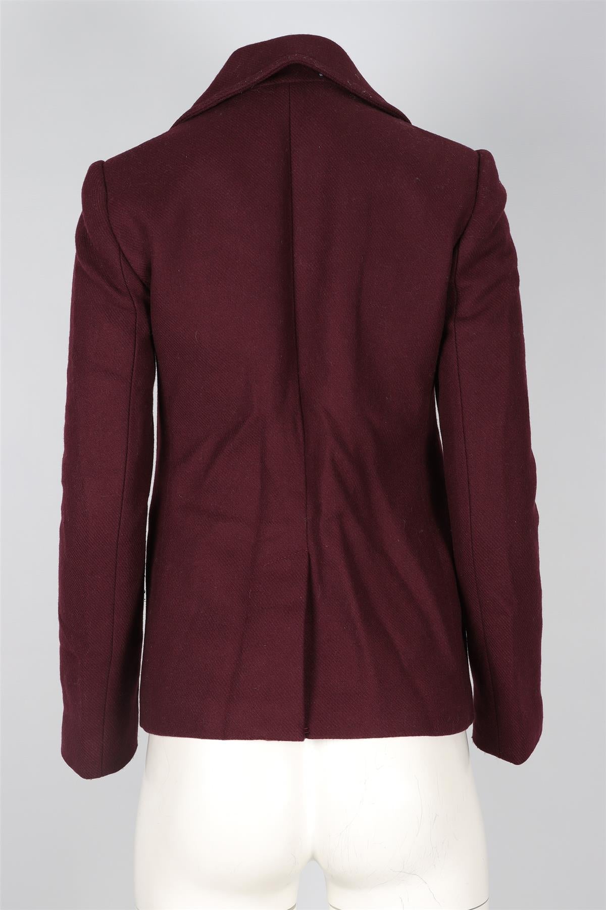 DIANE VON FURSTENBERG BURGUNDY WOOL JACKET US 2 UK 6