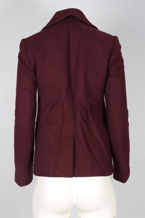 DIANE VON FURSTENBERG BURGUNDY WOOL JACKET US 2 UK 6