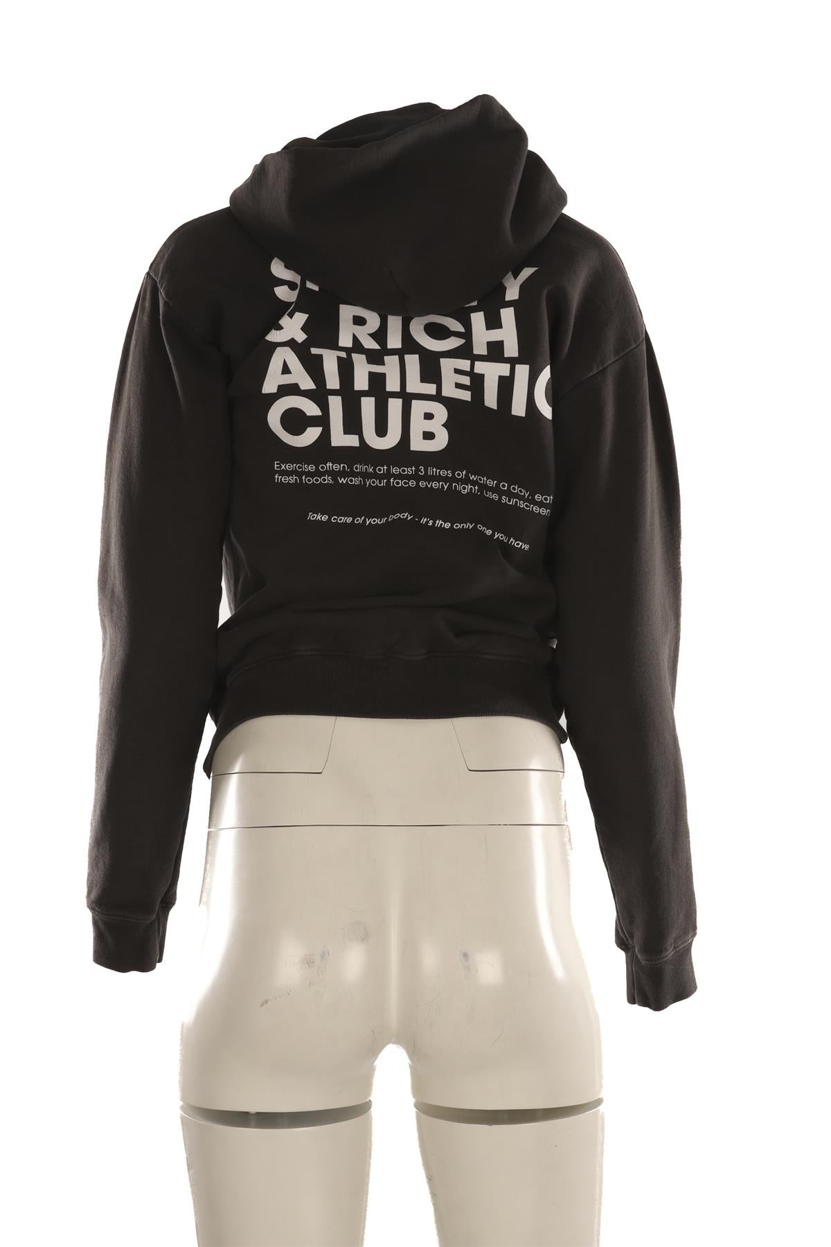 SPORTY & RICH GREY COTTON HOODIE XSMALL