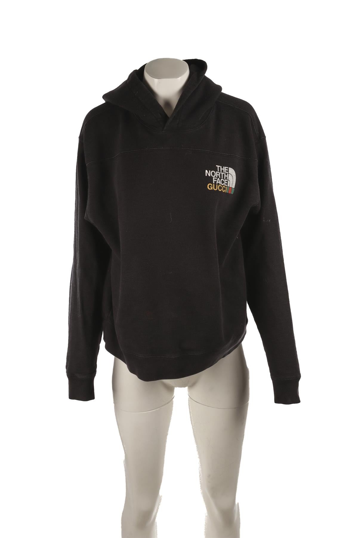 GUCCI + THE NORTH FACE BLACK COTTON HOODIE SMALL